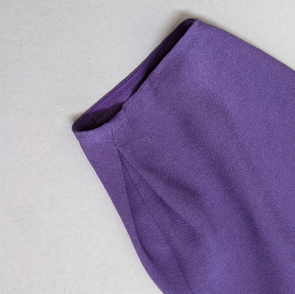 Diane Von Furstenberg Purple Crepe Wrap Blouse - Picture 8 of 8